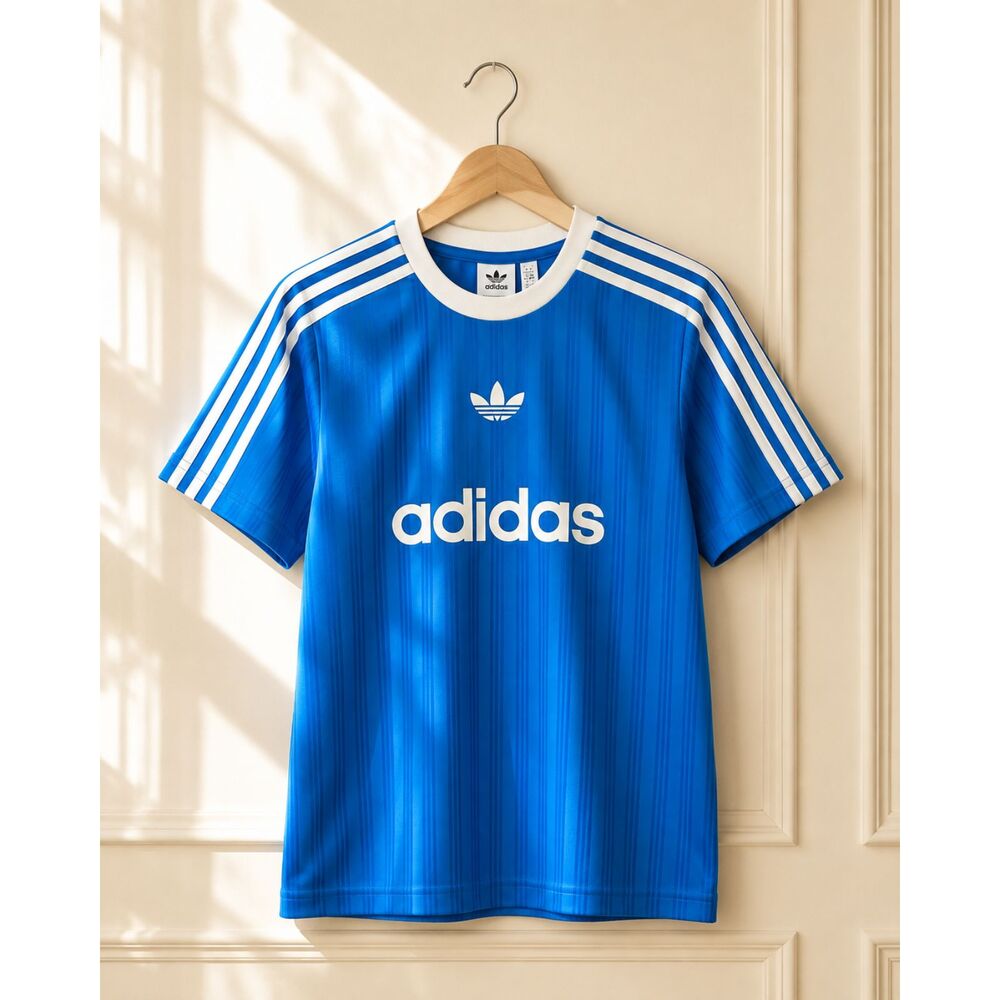 Adidas Originals Youth 11-12Y Medium Blue Trefoil Soccer Jersey Shirt